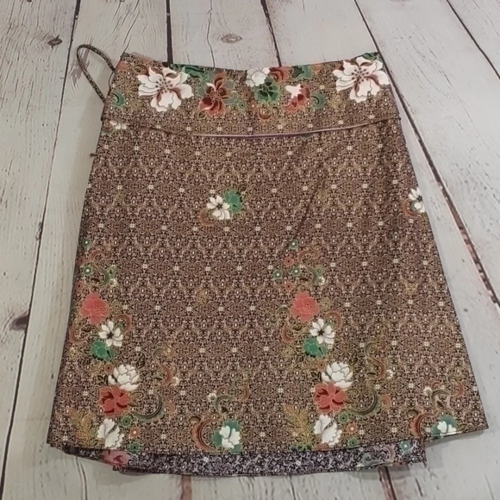UEC Gold & Black wrap Asian print skirt one size fits